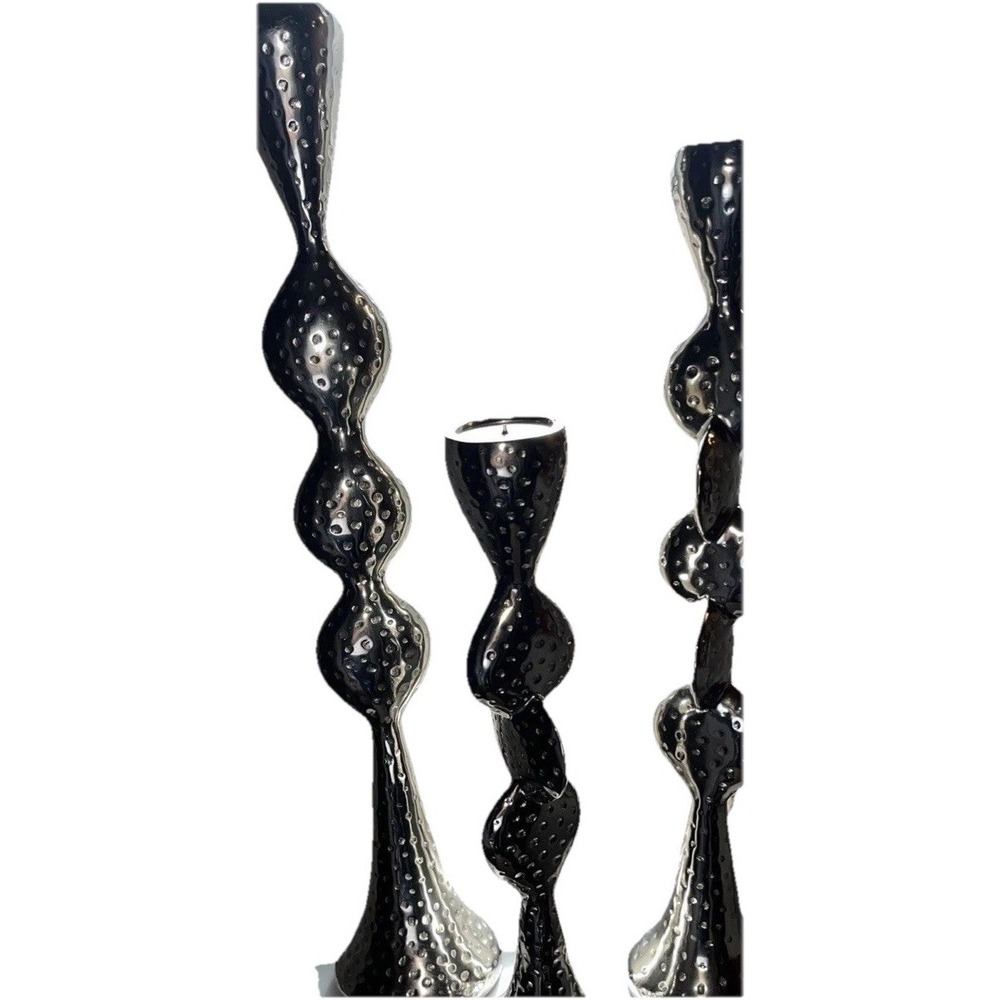 John Richards Collection Set Of 3 Candle Holders JRA 7800S3 18, 23,27 Nickle